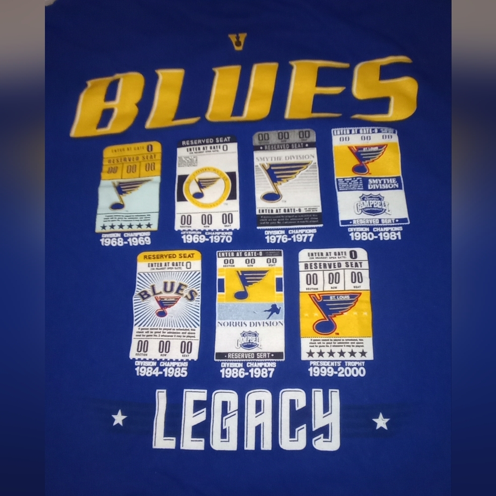 St Louis Blues Men's Majestic Stone Wash Design Shirt. Men's medium